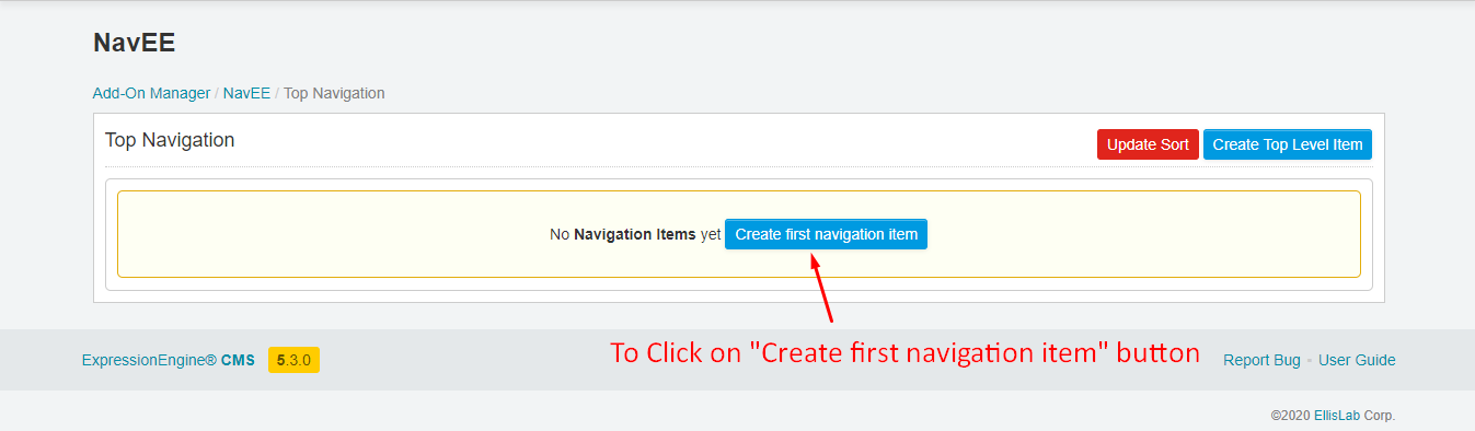 Create first navigation item