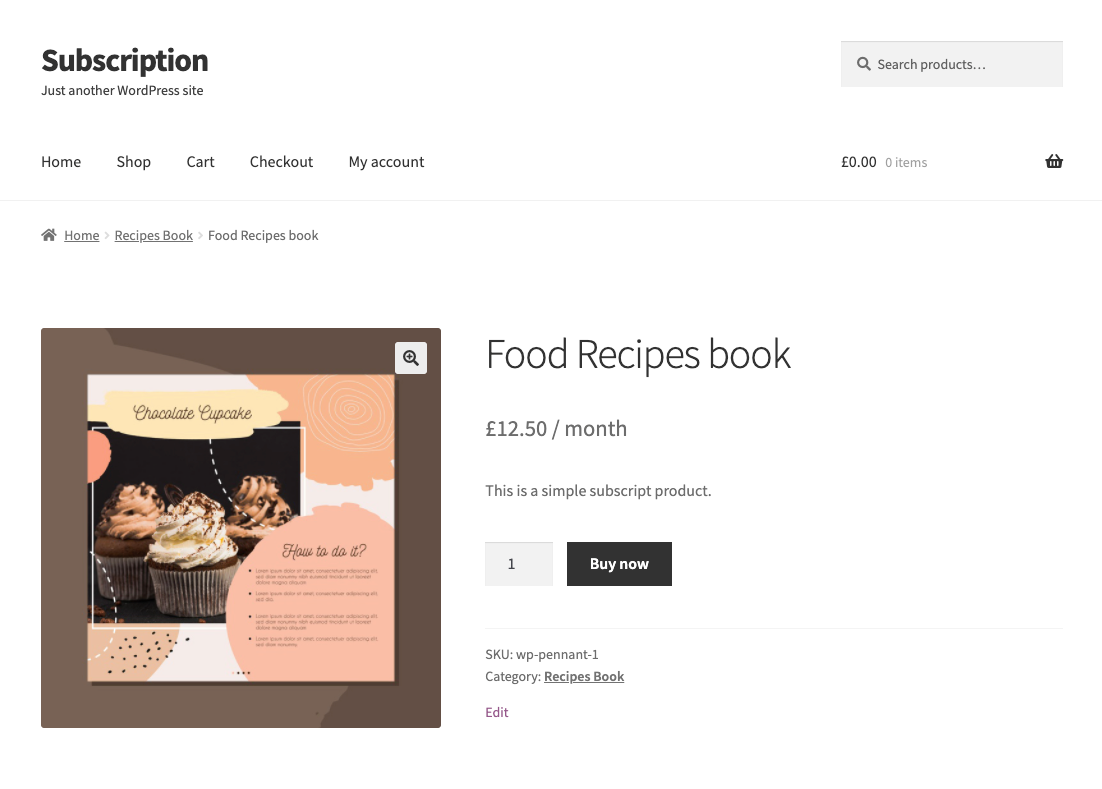 Food Recipes Subscription
